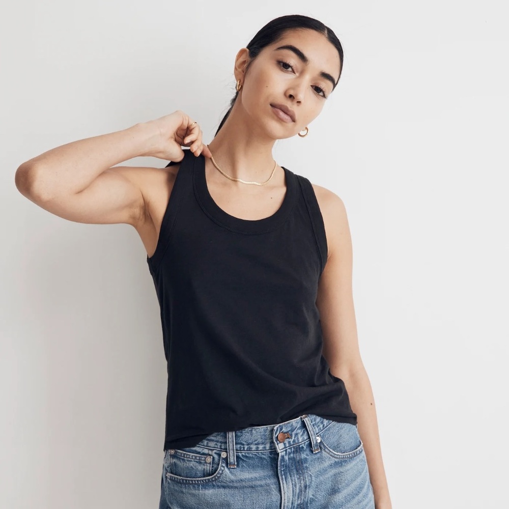Bundle of Black and White Madewell Whisper Cotton Scoopneck Tank Top NWOT